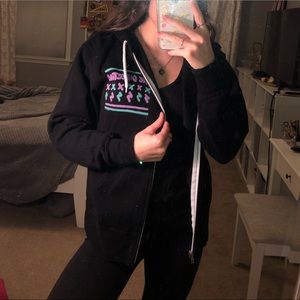 One Direction Black Zip Up Swetashirt